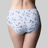 Classic Cotton Hi Cut Brief - Skyblue Pansy