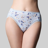 Classic Cotton Hi Cut Brief - Skyblue Pansy