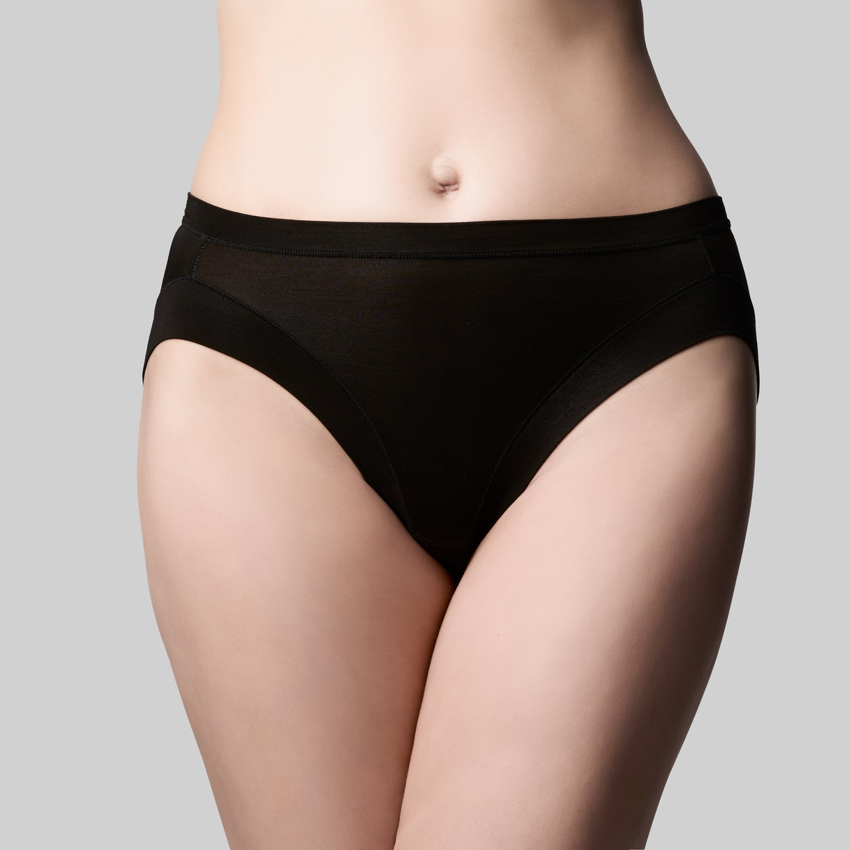 Classic Bamboo Hi Cut Brief - Black