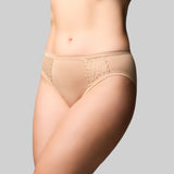 Bamboo & Lace Hi Cut Brief - Nude