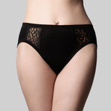 Bamboo & Lace Hi Cut Brief - Black