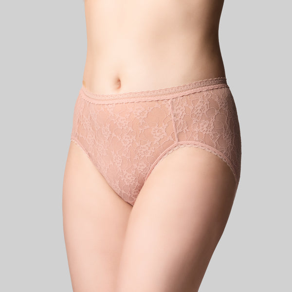 Lacies Hi Cut Brief - Rose Beige
