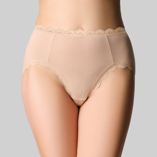 Bamboo Lights Hi Cut Brief - Latte