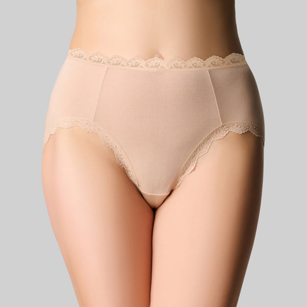 Bamboo Lights Hi Cut Brief - Latte