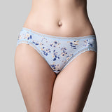 Classic Cotton Bikini - Skyblue Pansy