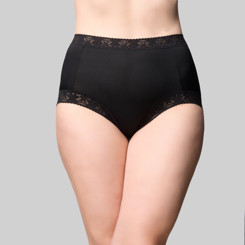 Micro & Lace Full Brief - Black