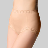 Micro & Lace Full Brief - Buff
