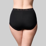 Cotton & Lace Full Brief - Black