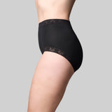 Cotton & Lace Full Brief - Black