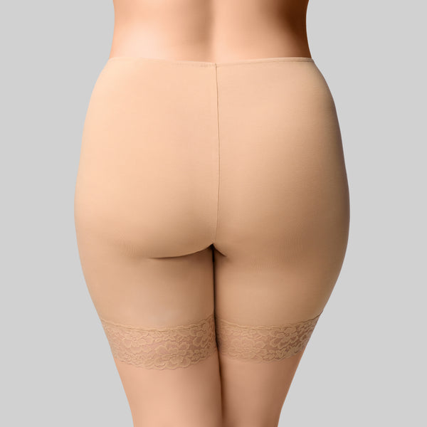 Bamboo & Lace Anti-Chafing Short - Nude