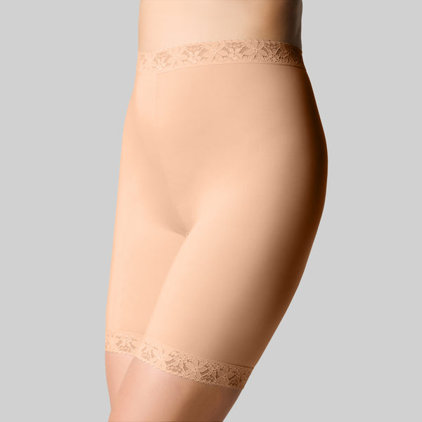 Cotton & Lace Anti Chafing Short - Buff