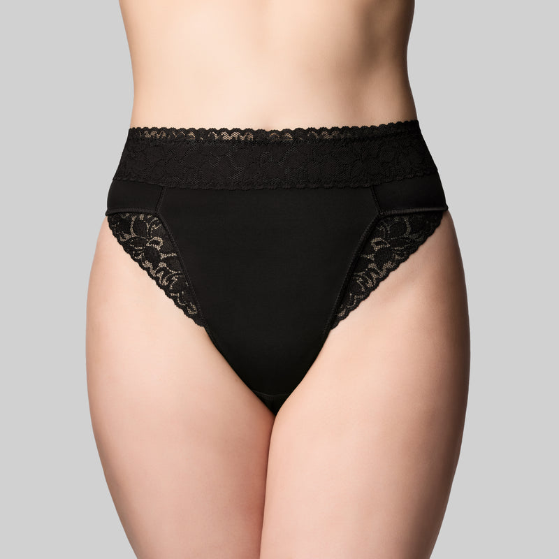 Tummy Smooth Hi Waist G-String - Black
