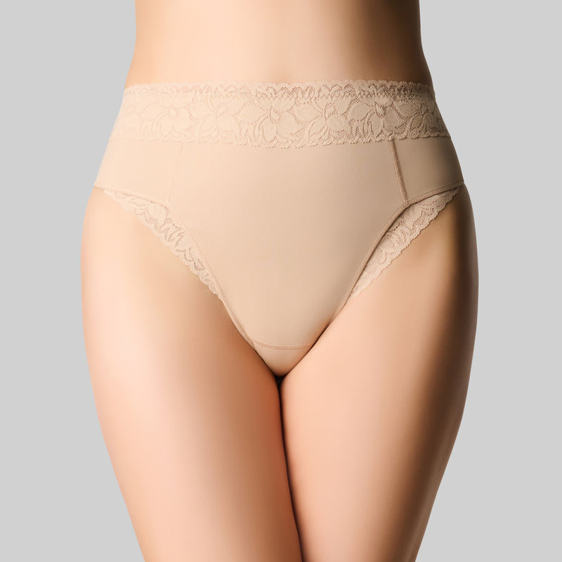 Tummy Smooth Hi Waist G-String - Nude