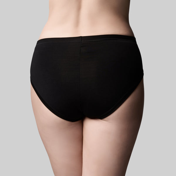 Bamboo & Lace Hi Cut Brief - Black