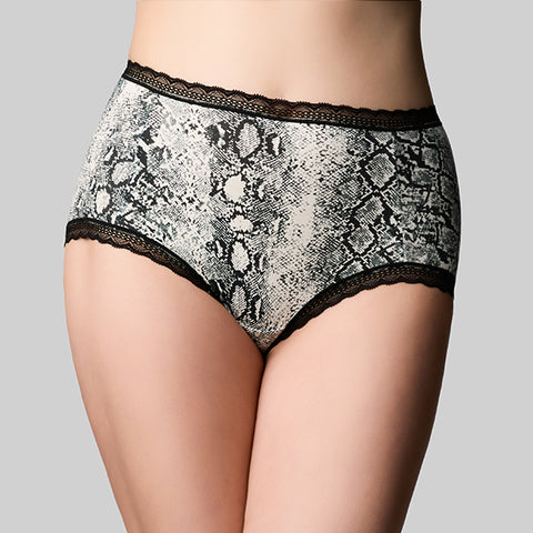 Classic Cotton Full Brief - Ivory Snake