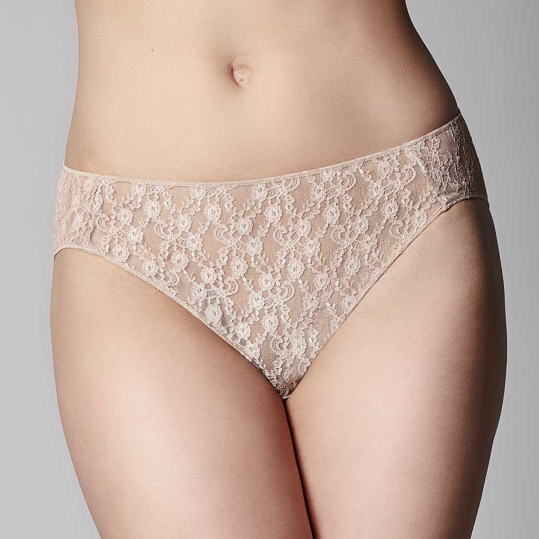 Classic Lace Bikini - Nude - Nude / 8/XS
