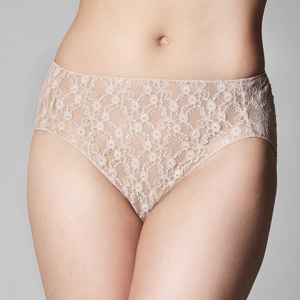 Classic Lace Hi Cut Brief - Nude